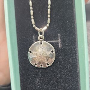 Elegant Silver Sand Dollar Pendant Necklace